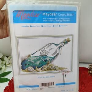 Maydear Sea In A Bottle Stamped Cross Stitch Kit New Open Package J493